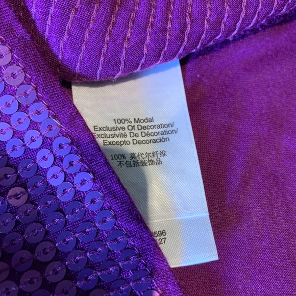 DKNY Tank Top Asymmetrical  with Sequins size M 100% Modal - Picture 4 of 7